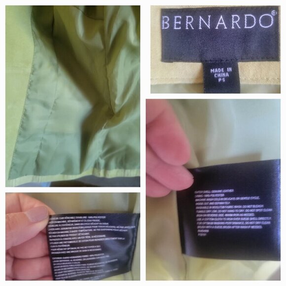 Bernardo Womens Leather Lime/Green Suede Zip-Up Jacket Size PS - Picture 6 of 7